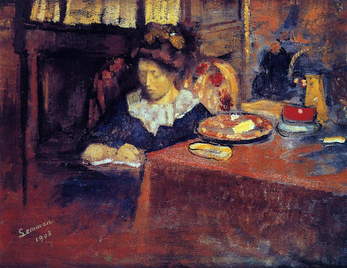 Georges Lemmen Young Woman Seated in an Interior - Canvas Print
