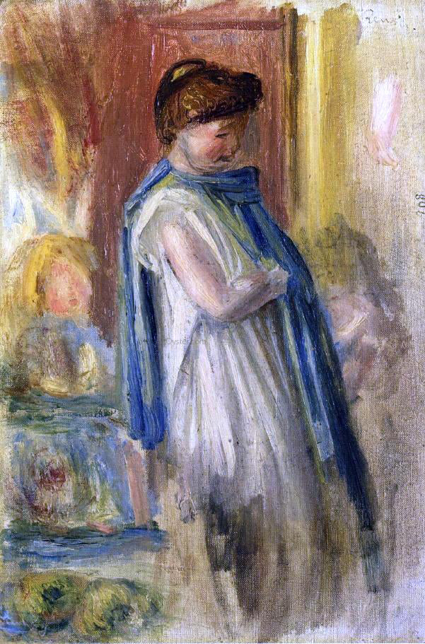 Pierre Auguste Renoir Young Woman Standing - Canvas Print
