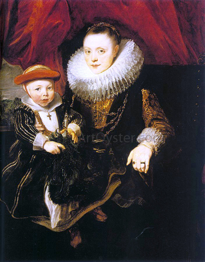 Sir Antony Van Dyck Young Woman with a Child - Canvas Print