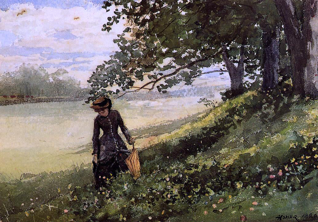 Winslow Homer Young Woman with a Parasol - Canvas Print