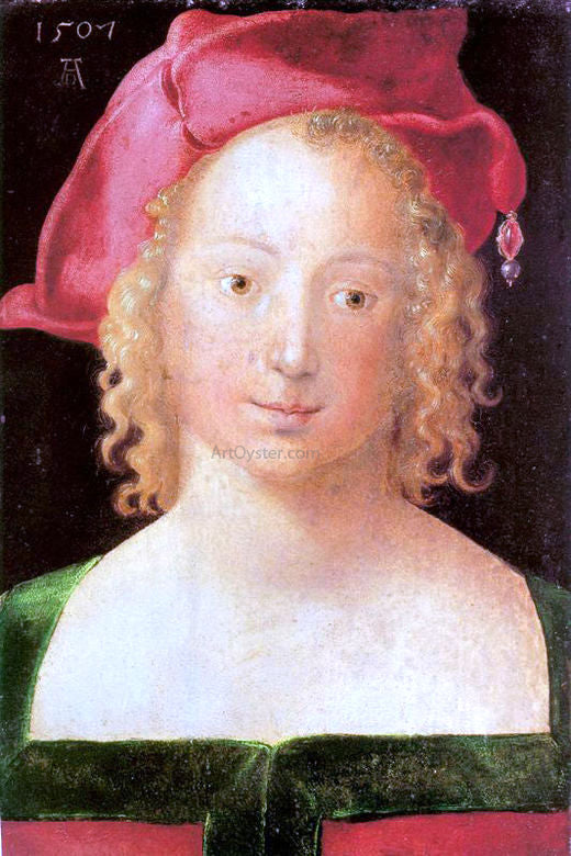 Albrecht Durer Young Woman with a Red Beret - Canvas Print