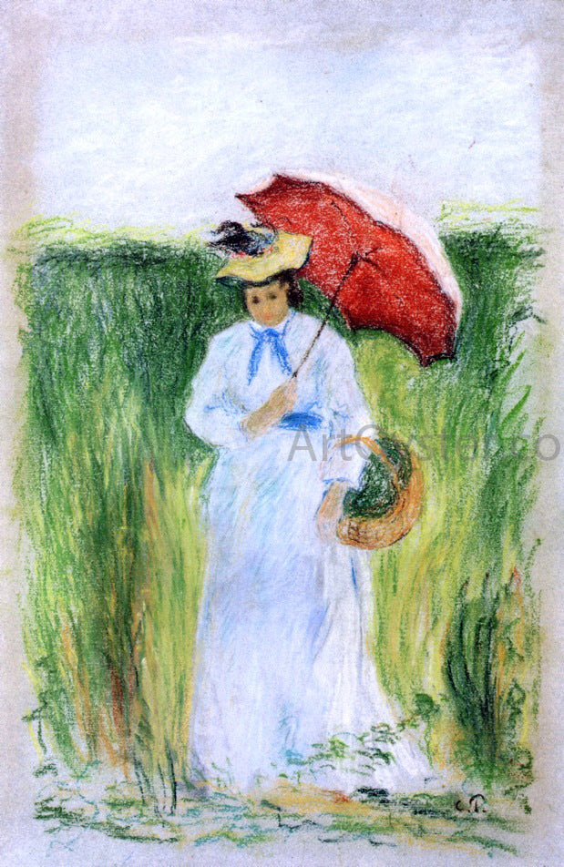 Camille Pissarro Young Woman with an Umbrella - Canvas Print