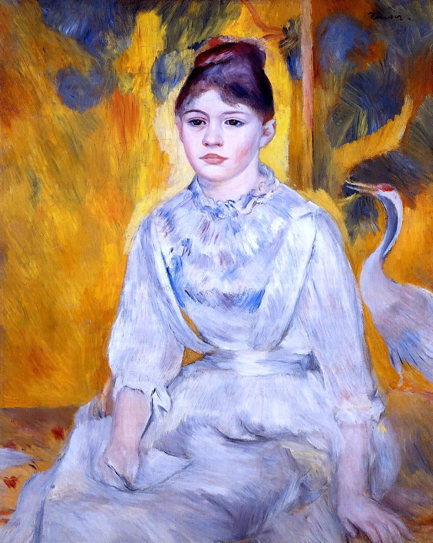 Pierre Auguste Renoir Young Woman with Crane - Canvas Print