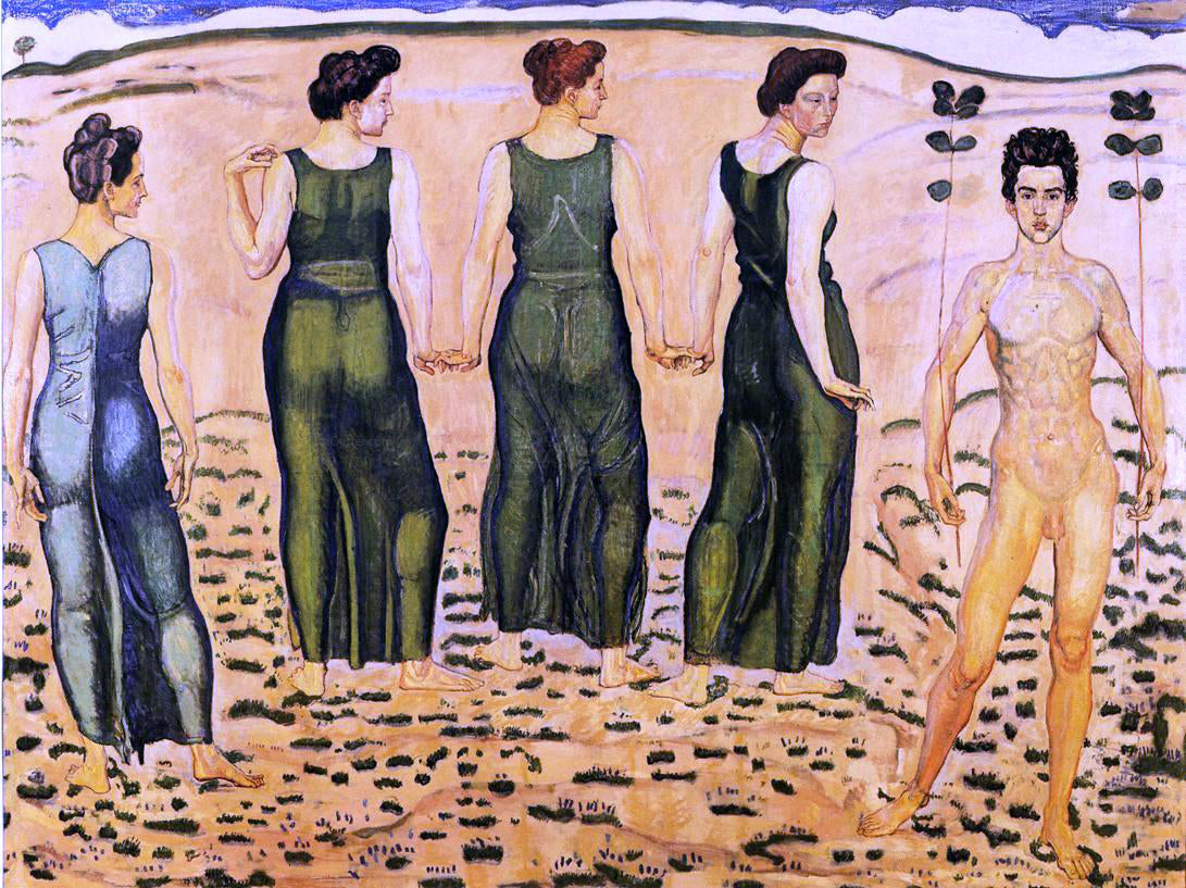 Ferdinand Hodler Youth Admired by Women (I) - Canvas Print