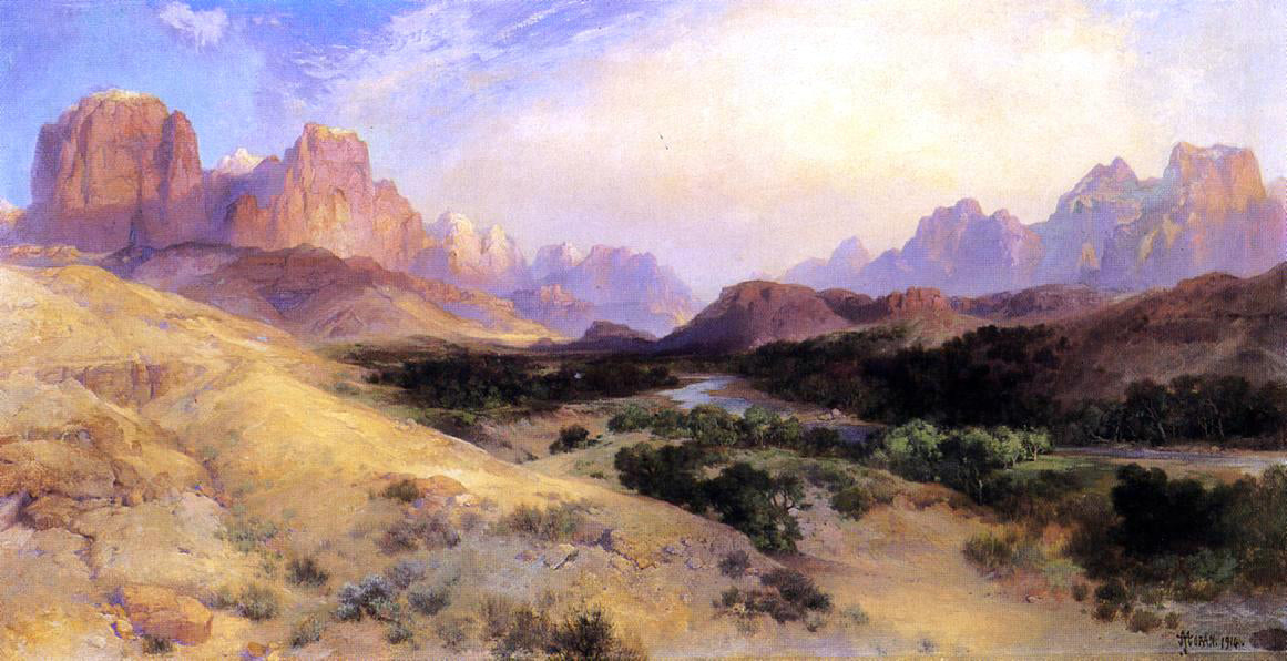 Thomas Moran Zion Valley, South Utah - Canvas Print
