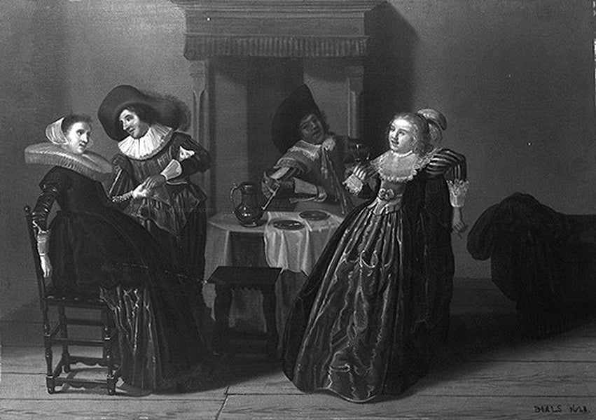 Dirck Hals Zwei Paare - Canvas Print