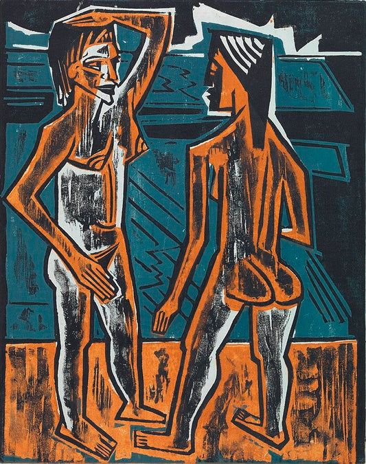 Max Pechstein Two Standing Figures - Canvas Print