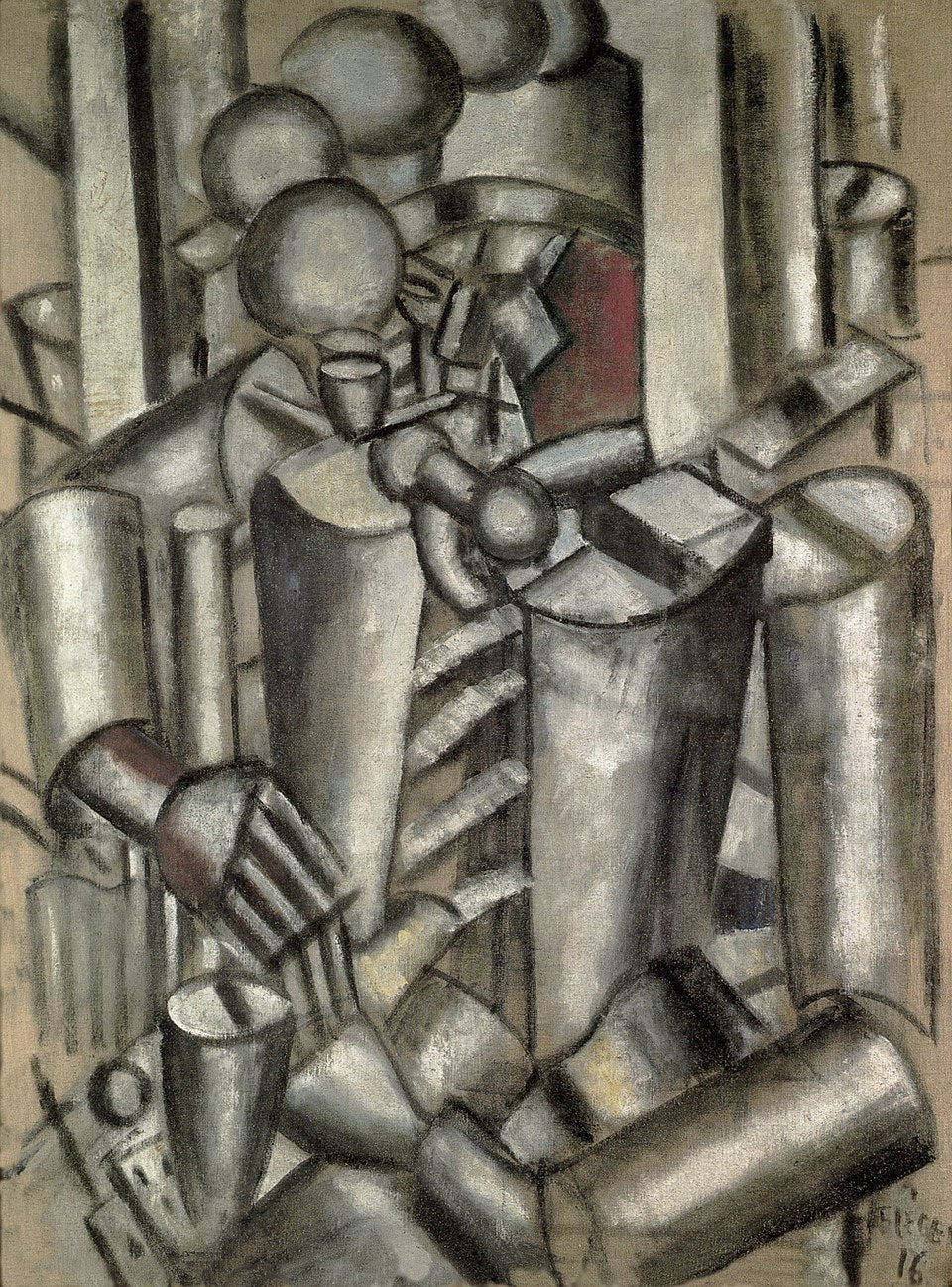 Fernand Leger Soldier with a Pipe - Canvas Print