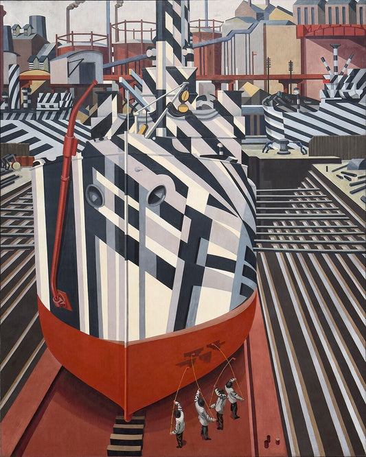 Edward Wadsworth Dazzle-Ships in Drydock at Liverpool - Canvas Print
