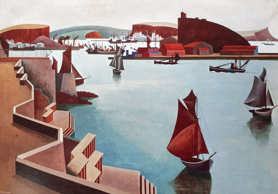 Edward Wadsworth The Cattewater, Plymouth Sound - Canvas Print