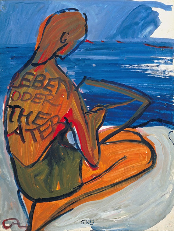 Charlotte Salomon CS Beginning to Paint, Painting No. 558 - Canvas Print