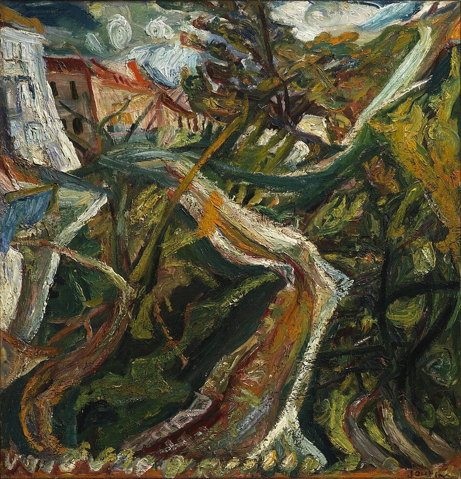 Chaim Soutine Chemin de la Fontaine des Tins at Ceret - Canvas Print