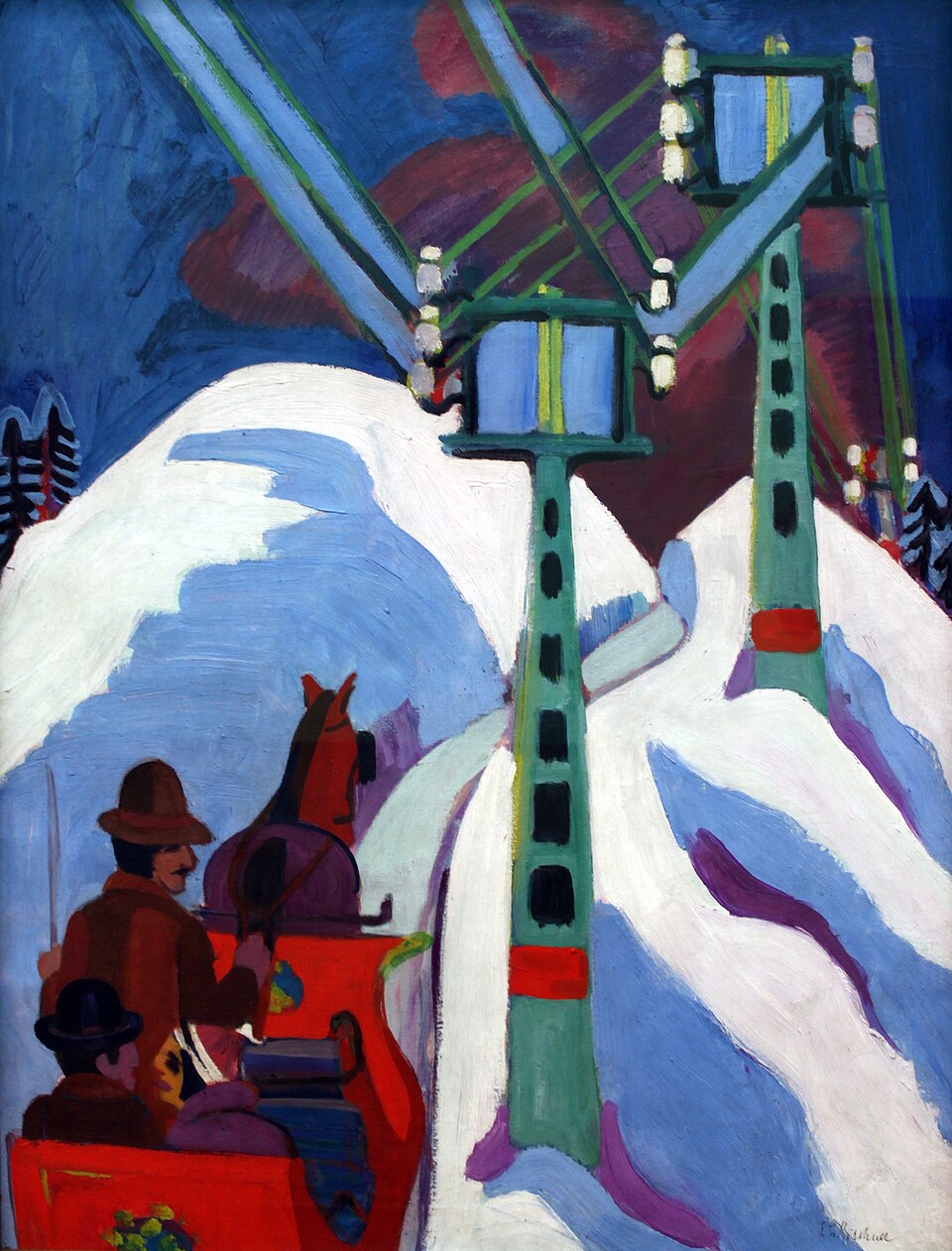 Ernst Ludwig Kirchner The Sleigh Ride - Canvas Print