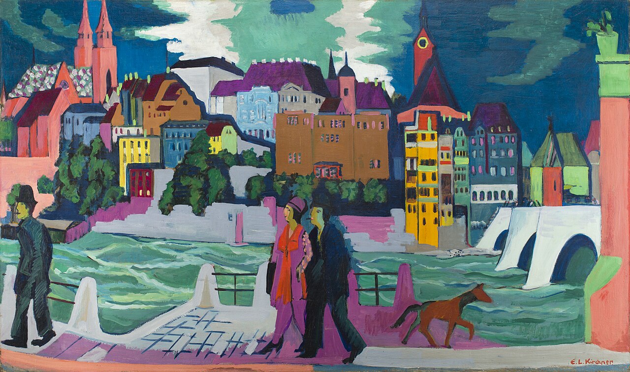 Ernst Ludwig Kirchner View of Basel and the Rhine - Canvas Print