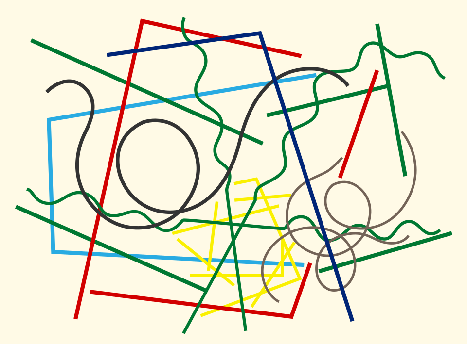 Sophie Taeuber-Arp Grasse, Geometric and Wavy Lines - Canvas Print