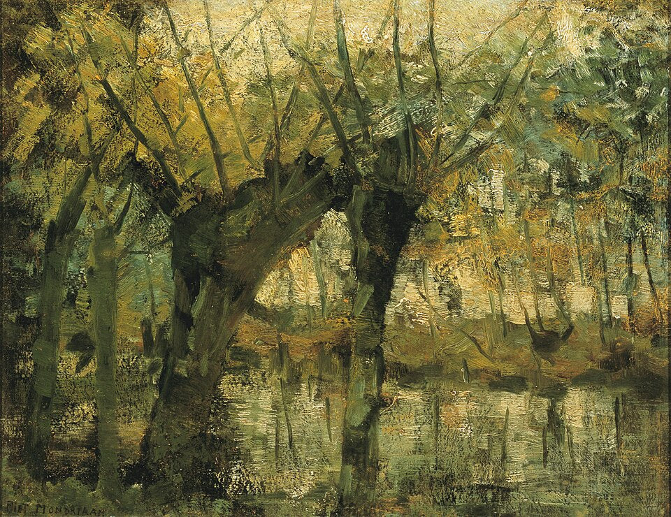 Piet Mondrian Willow Grove: Impression of Light and Shadow - Canvas Print