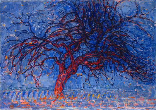 Piet Mondrian Evening; Red Tree - Canvas Print