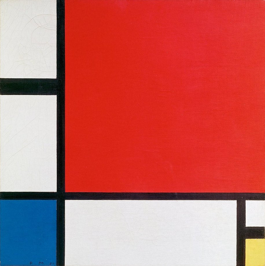Piet Mondrian Composition II in Red, Blue, and Yellow - Canvas Print