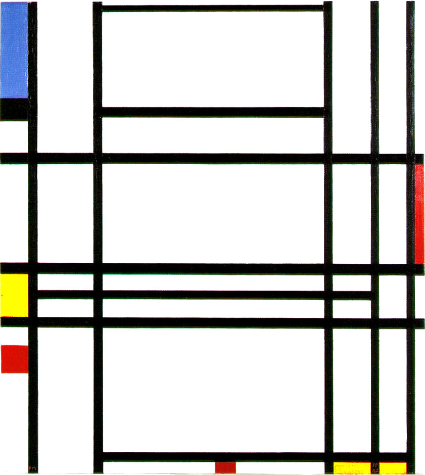 Piet Mondrian Composition No. 10 - Canvas Print