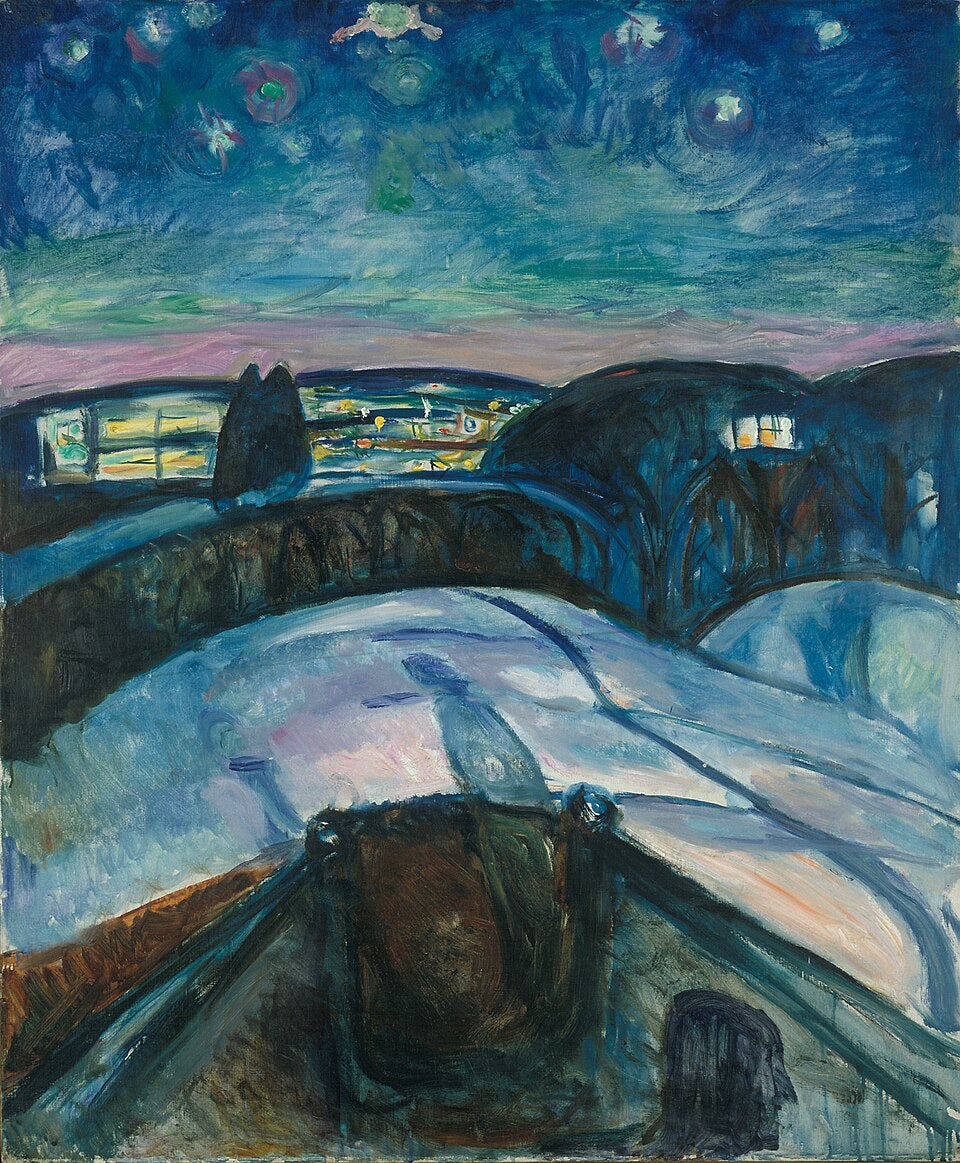 Edvard Munch Starry Night, 1924 - Canvas Print