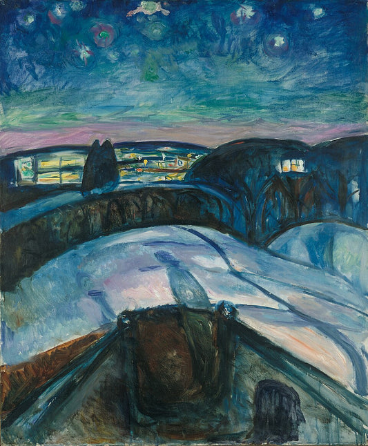 Edvard Munch Starry Night, 1924 - Canvas Print