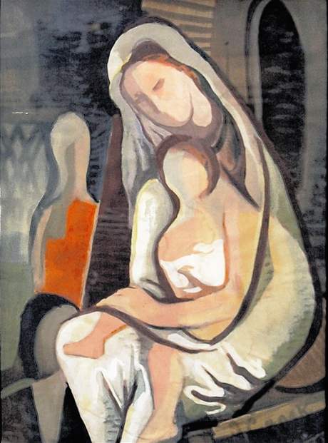Josef Capek Mother with Children - Canvas Print