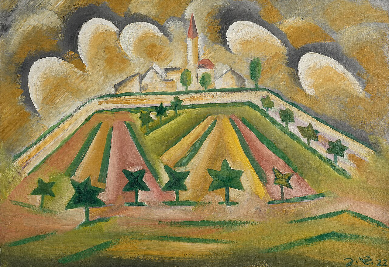 Josef Capek A Little Church on a Hill - Canvas Print