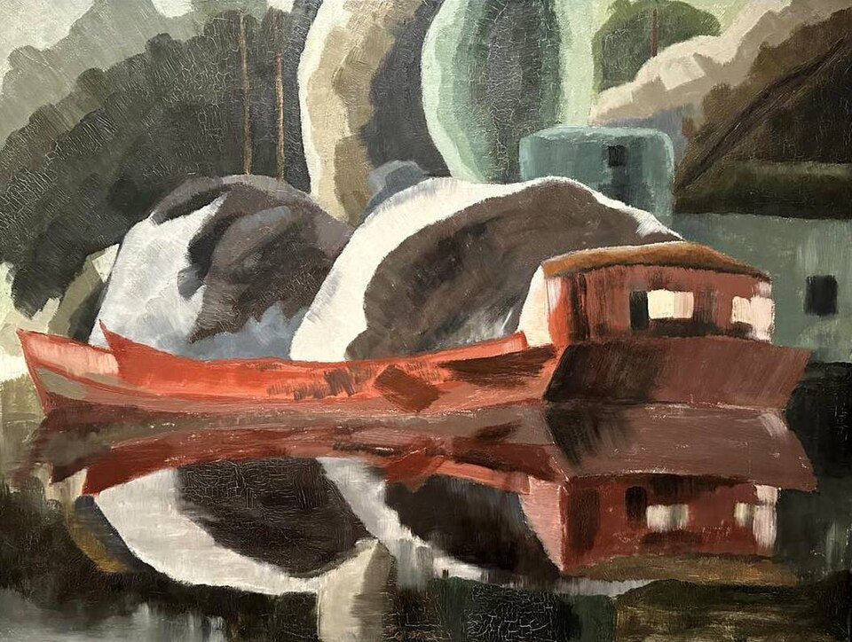 Arthur Dove Red Barge - Canvas Print