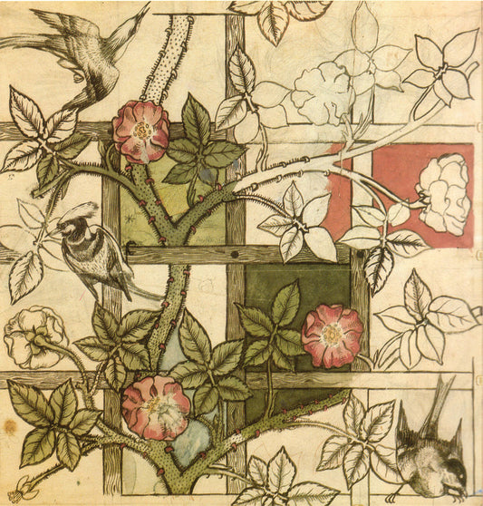 William Morris Design for Trellis Wallpaper - Canvas Print