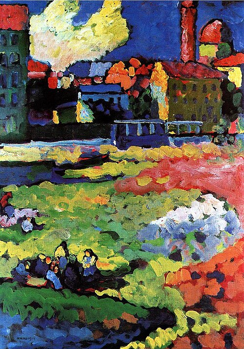 Wassily Kandinsky Munich-Schwabing with the Church of St. Ursula - Canvas Print
