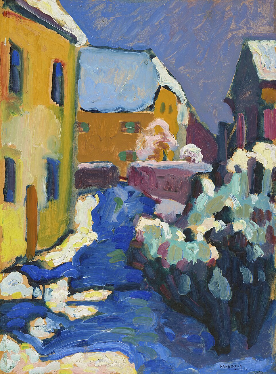 Wassily Kandinsky Cemetery and Rectory in Kochel - Canvas Print