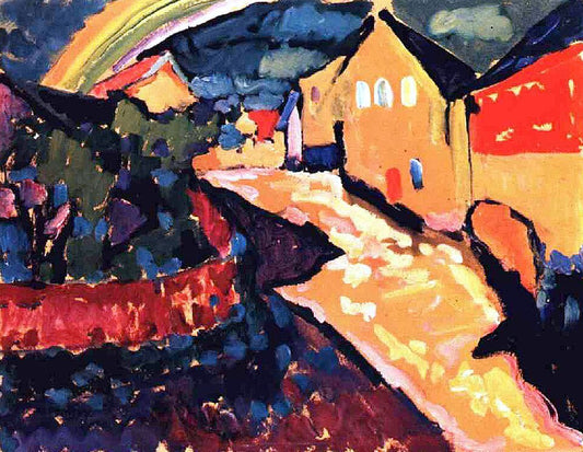 Wassily Kandinsky Murnau with Rainbow - Canvas Print