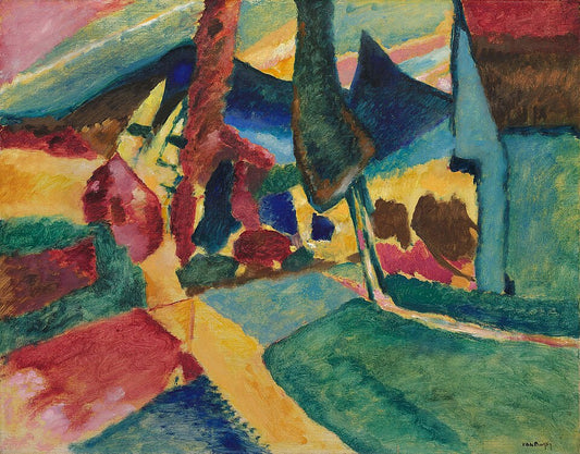 Wassily Kandinsky Landscape with Two Poplars - Canvas Print