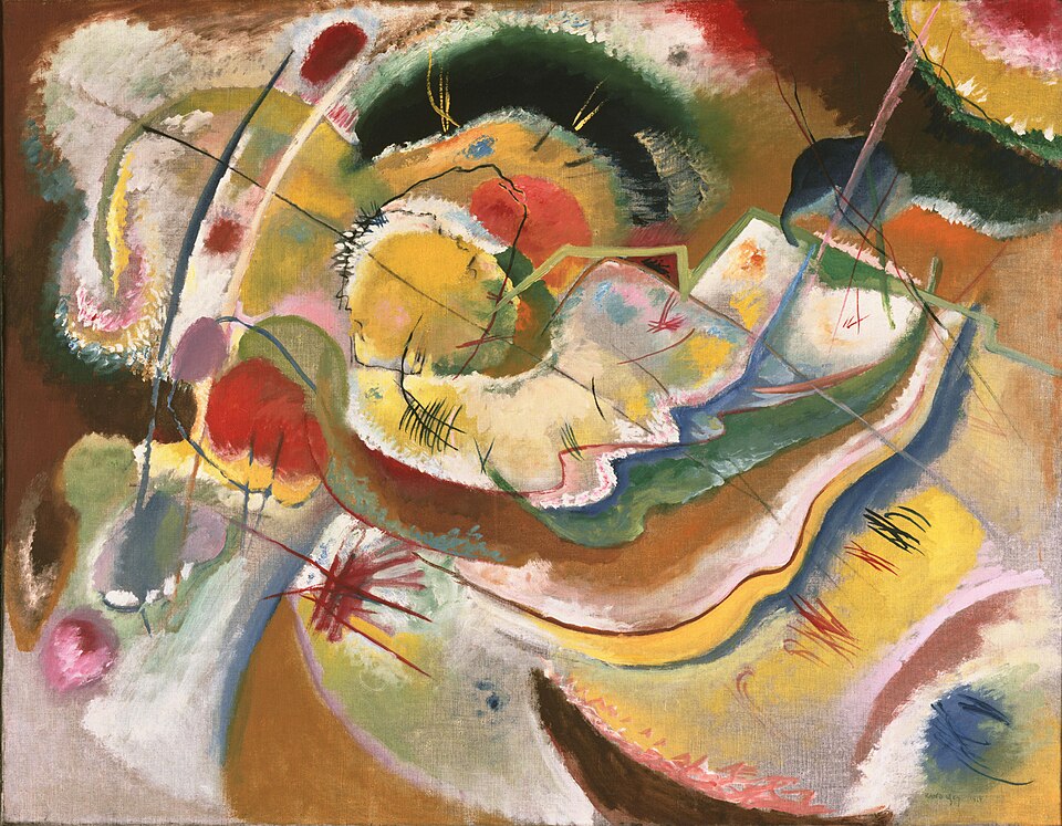 Wassily Kandinsky Little Painting with Yellow - Improvisation - Canvas Print