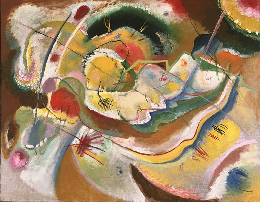 Wassily Kandinsky Little Painting with Yellow - Improvisation - Canvas Print