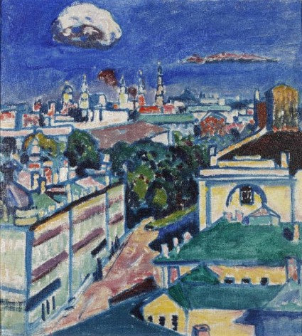 Wassily Kandinsky View of Moscow from the Window of Kandinsky's Apartment at No. 1, Zubovsky Square - Canvas Print