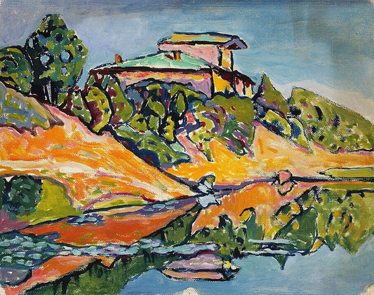 Wassily Kandinsky Akhtyrka, Nearby Dacha at the Pond's Edge - Canvas Print