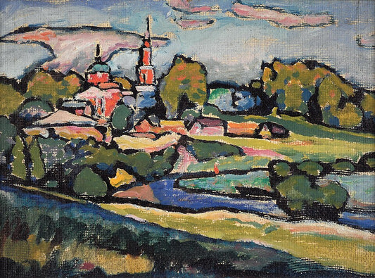 Wassily Kandinsky Akhtyrka, Landscape with Red Church - Canvas Print