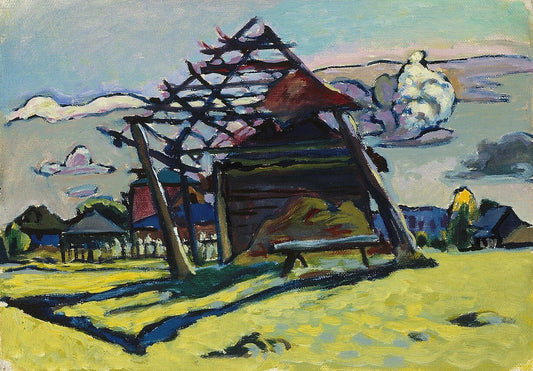 Wassily Kandinsky Akhtyrka, Framework for a Pile of Hay and Farm - Canvas Print