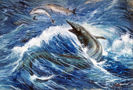 Charles R. Knight Tylosaurus - Canvas Print