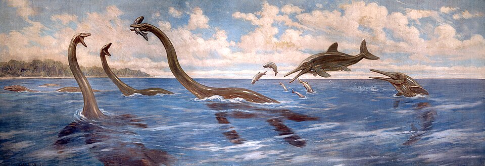 Charles R. Knight Pleisosaurs and Ichthyosaurs - Canvas Print