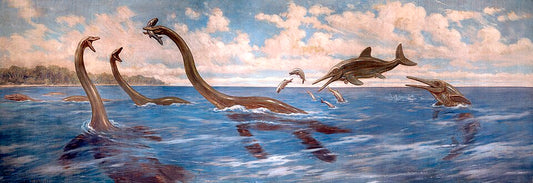 Charles R. Knight Pleisosaurs and Ichthyosaurs - Canvas Print