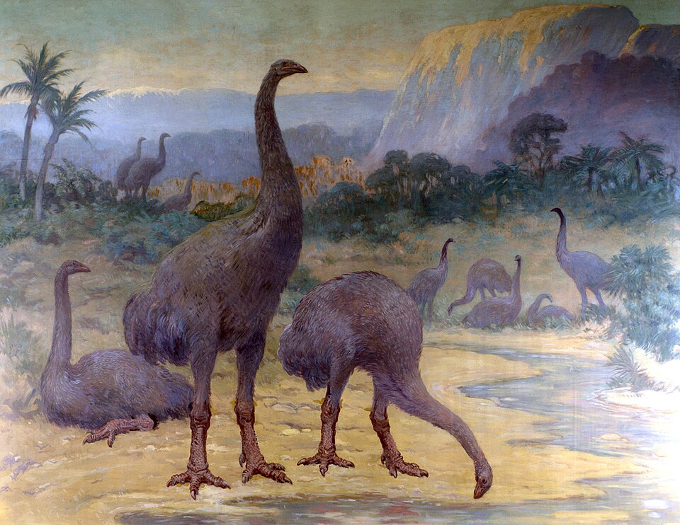 Charles R. Knight Dinornis from Holocene - Canvas Print