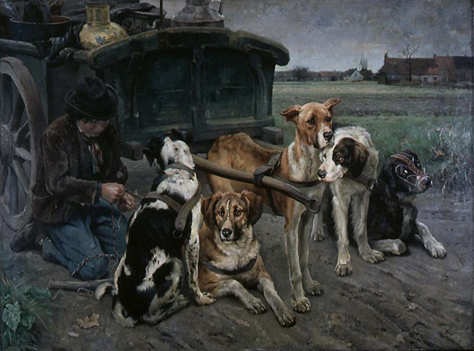 Karl Uchermann Flamsk Hundeforspann - Canvas Print