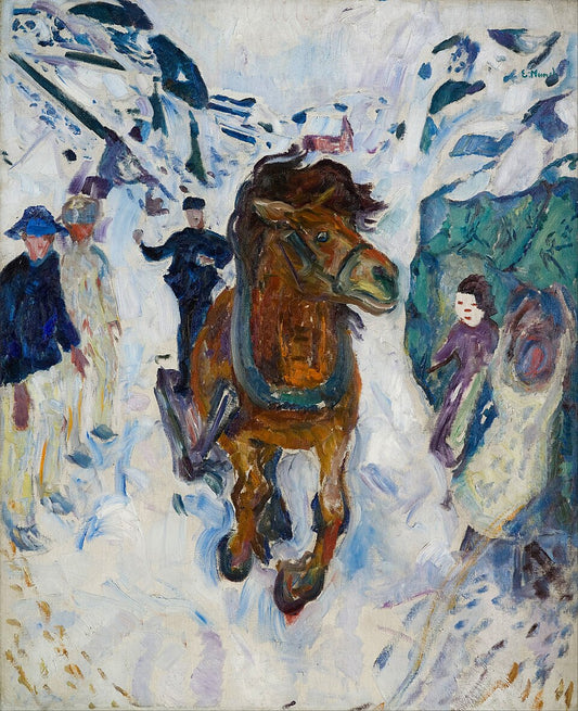 Edvard Munch Galloping Horse - Canvas Print