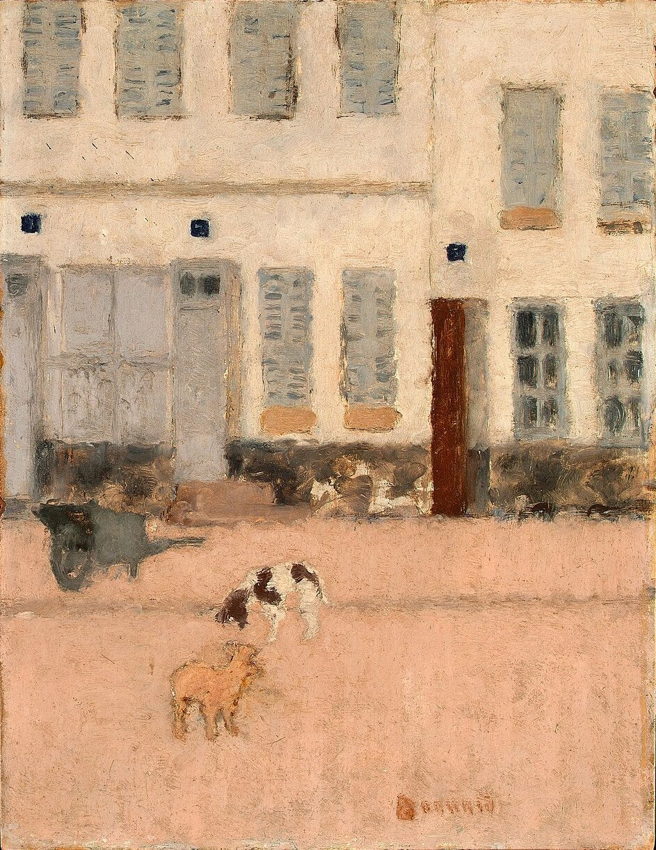 Pierre Bonnard Two Dogs in a Deserted Street - Canvas Print