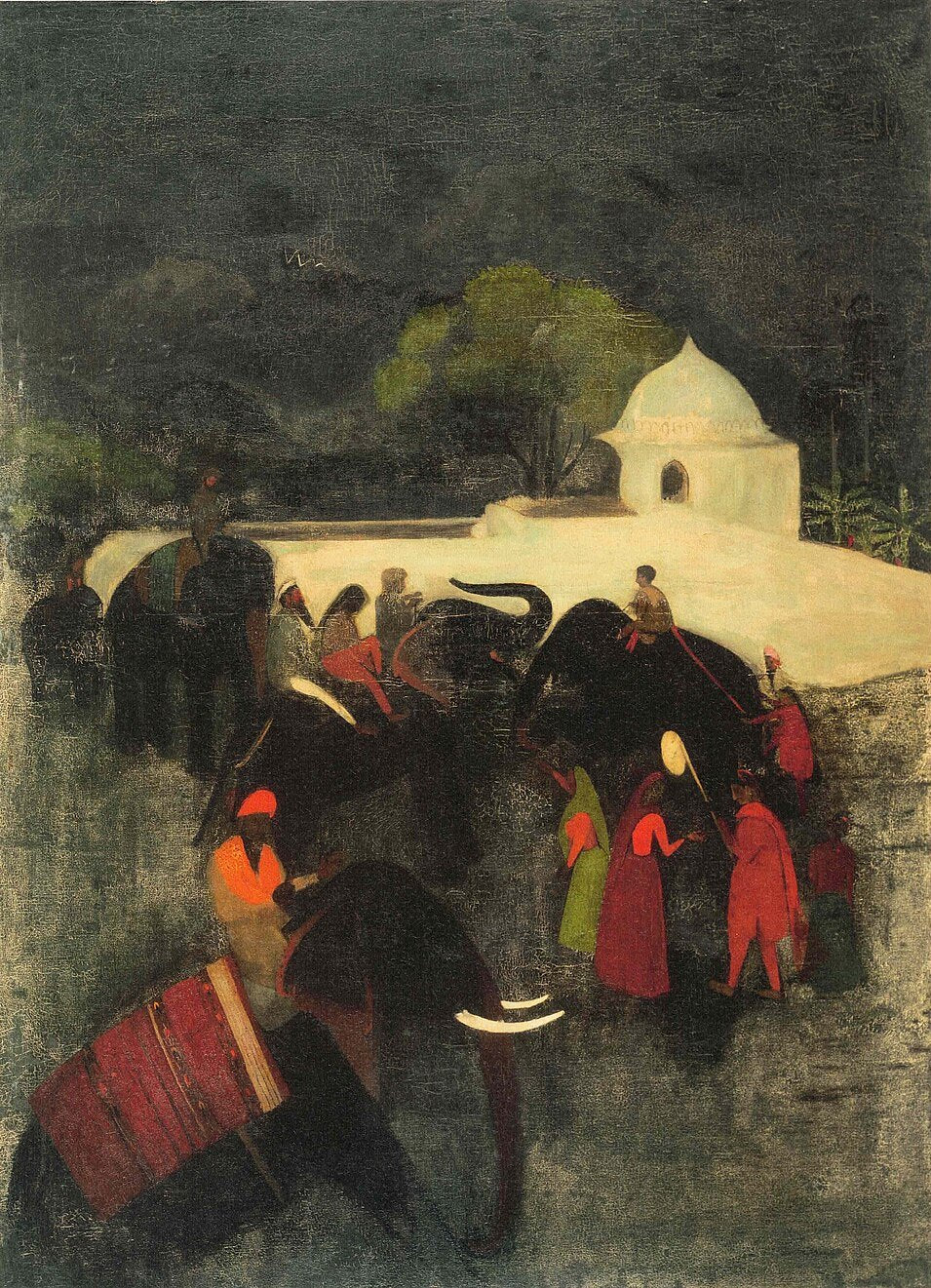 Amrita Sher-Gil Elephant Promenade - Canvas Print