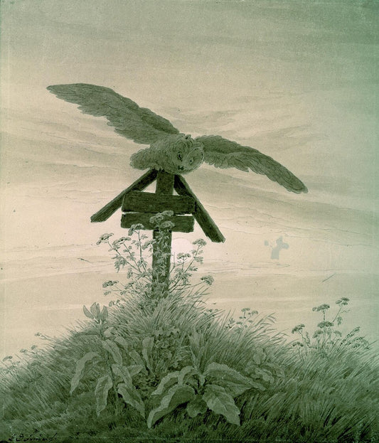 Caspar David Friedrich Owl upon the Grave Marker - Canvas Print