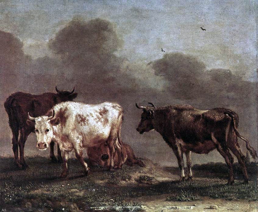  Paulus Potter Cows in a Meadow - Canvas Print