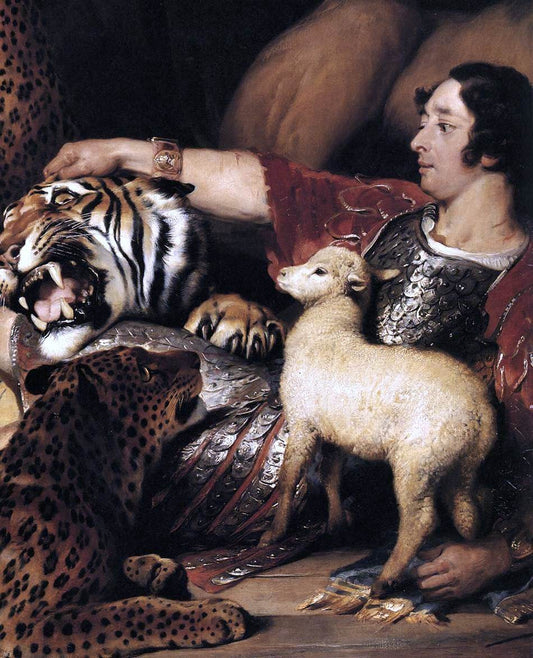  Sir Edwin Henry Landseer Isaac van Amburgh and his Animals (detail) - Canvas Print